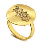 Aquaforte - Anello Argento 925/000 Placcato oro giallo 23 carati - Linea Onde - Collezione Glamour