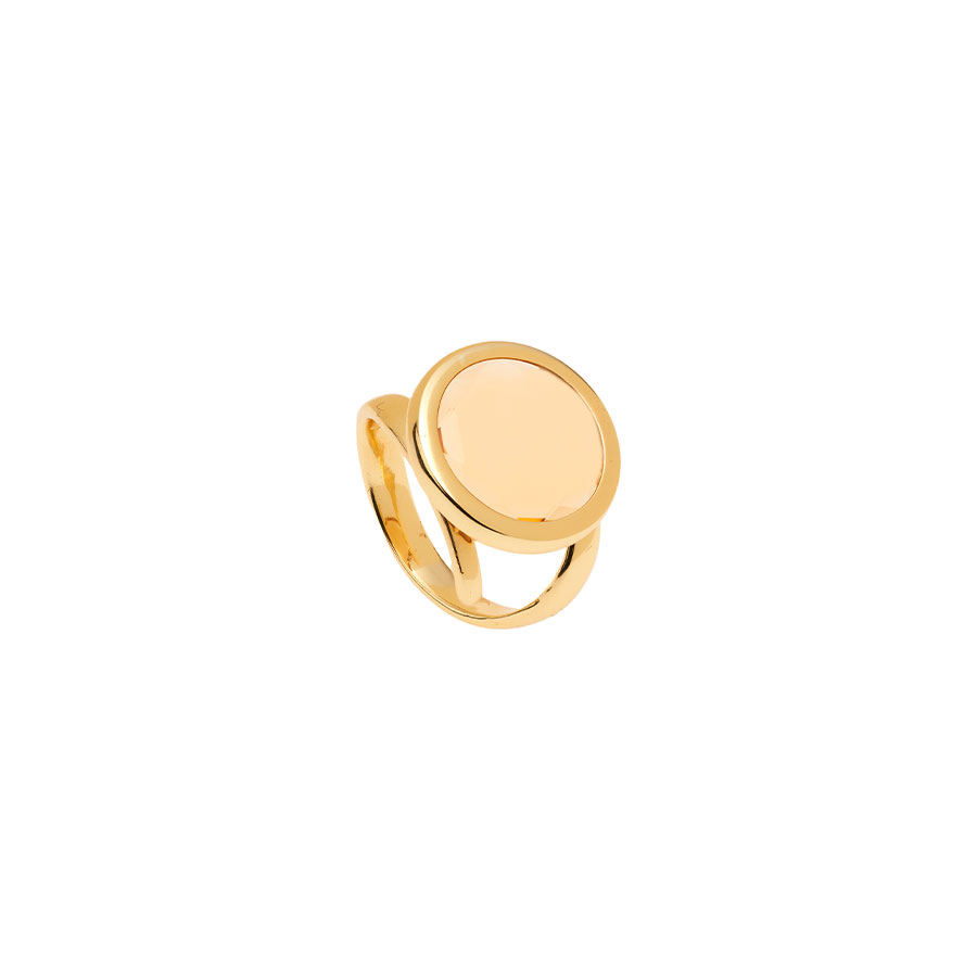 Anello regolabile Le Chicche con pasta vitrea champagne 16mm-0