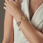 Bracciale Cerchi Vintage con elementi in canna oliva -5547