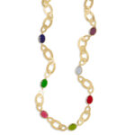 Collana lunga Caramelle Vintage con sette paste vitree multicolore-0