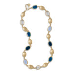 Collana gioiello Caramelle Ovali con paste vitree nelle nuances del blu-0