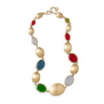 Collana gioiello Caramelle Ovali con paste vitree multicolore-0