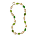 Collana Caramelle Ovali con paste vitree nelle nuances del verde-0