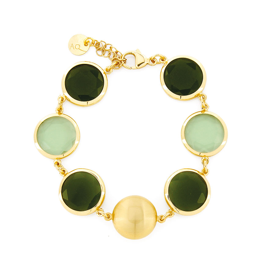 Caramelle bracelet with glass paste in shades of green Aquaforte Vicenza